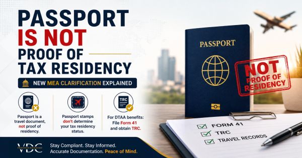 Passport Is Not Proof of Tax Residency: New MEA Clarification Explained